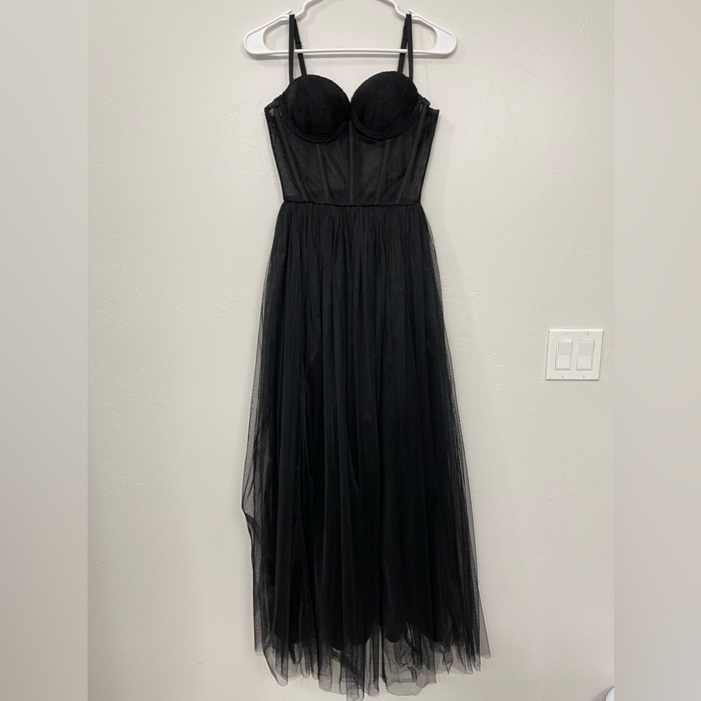 Custom Made Floor Length Mesh Dress